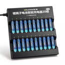Delipow 20 Pack AAA 1184mWh 1.5V Lithium Rechargeable Batteries with 20 Bay Universal AA AAA Smart Charger Kit