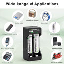 Delipow AAA Batteries and 2‑Bay Charger Used in Clock and Remote