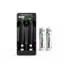 Delipow AAA 1100mAh Rechargeable Batteries 2‑Pack with 2‑Bay Charger