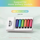 Delipow 6 Bay Charger Compatible with AAA and AA NiMH/NiCD Rechargeable Batteries