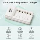 Delipow 6 Bay Charger Safety Protections – Overcharge, Short Circuit, Reverse Polarity