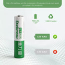 Delipow AAA NiMH LSD Battery Button Top Positive Terminal Close-up 700mAh