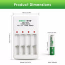 Delipow AAA Battery and 4-Bay Individual Charger Dimension Drawing