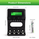 Delipow AAA Battery and 4-Bay Universal Charger Dimension Drawing
