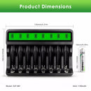 Delipow AAA Battery and 8-Bay Charger Dimension Drawing