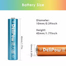 Delipow AAA Battery Standard Dimensions Size Chart