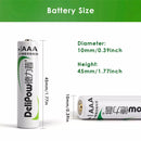 Delipow AAA Battery Standard Dimensions Size Chart
