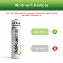 Delipow AAA Button Top Rechargeable Battery – Positive Terminal Close‑Up