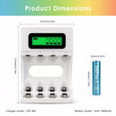 Delipow AAA 1000mAh LSD Battery and 4 Bay LCD Charger Dimensions