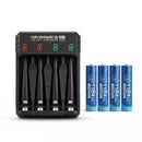 Delipow 4 Bay Charger Kit with 4 Pack AAA 1184mWh 1.5V Lithium Rechargeable Batteries