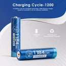 Delipow AAA Lithium 1184mWh Energy Capacity and 1200 Recharge Cycles Chart