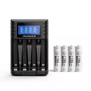 Delipow AAA Lithium Rechargeable Batteries 4 Pack 1184mWh 1.5V with Charger for Remote Controls