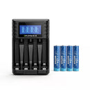 Delipow AAA Lithium 1184mWh 1.5V 4 Pack with Universal AA AAA Battery Charger