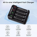 Delipow 4 Bay Charger Safety Protections - Overcharge, Overcurrent, Short Circuit, Reverse Polarity