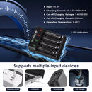 Delipow 4 Bay Lithium Charger with USB-C Power and Smart Charging Current Display