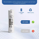 Delipow AAA Lithium Button Top Rechargeable Battery - 1184mWh 1.5V for Remote Controls
