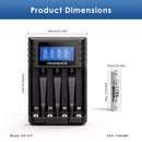 Delipow AAA 1184mWh Lithium Battery and 4 Bay Charger Dimensions