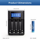 Delipow AAA Lithium Battery and Universal AA AAA Charger Dimensions