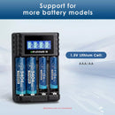 Delipow Universal Charger Compatible Battery Types – 1.5V Lithium and 1.2V NiMH NiCD AA AAA Rechargeable Batteries