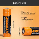Fenix 21700 4900mAh Button Top Battery Dimension Diagram