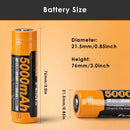 Fenix 21700 Button Top Battery Dimension Diagram
