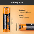 Fenix 21700 Button Top Battery Dimension Diagram