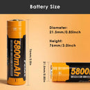 Fenix 21700 5800mAh Button Top Battery Dimension Diagram