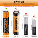 Fenix 2500mAh 18650 Battery Button Top Close-up