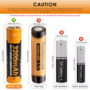 Fenix 3200mAh 18650 Battery Button Top Close-up