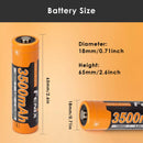 Fenix 3500mAh 18650 Battery Dimension Diagram