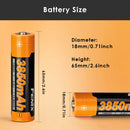 Fenix 3850mAh 18650 Battery Dimension Diagram