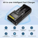 Nitecore UMS2 Charger Plugged into USB-C Power Bank