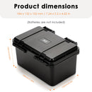 AA and AAA alkaline batteries in the storage box with tester – ready for use