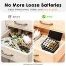 Battery organizer case closed – compact box with latch and carry handle