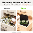 Battery organizer case closed – compact box with latch and carry handle