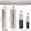Molicel P45B 21700 protected cell with built-in overcharge, overdischarge, short circuit PCB – safety infographic