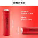 LG HE2 18650 battery dimensions diagram flat top