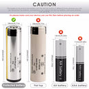 Panasonic NCR18650BD protected battery terminal comparison flat top vs button top with protection circuit