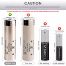 Panasonic NCR18650BD protected battery terminal comparison flat top vs button top with protection circuit