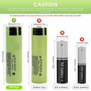 Panasonic NCR18650PF flat top battery terminal close up