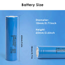 Samsung INR18650-20S 18650 battery dimensions diagram 65mm height 18mm diameter
