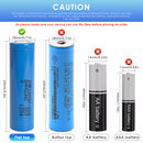 Samsung INR18650-20S flat top battery terminal close up