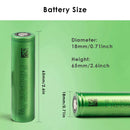 Sony VTC5A 18650 battery dimensions diagram 35A flat top