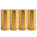Vapcell 6200mAh 15A 26650 IMR flat top button top rechargeable batteries 4-pack.