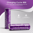 Top-down view of Vapcell 5000mAh 15A 21700 battery showing smooth flat contact surface.