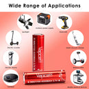 Digital caliper measuring Vapcell F45 21700 battery diameter at exactly 21.0mm.