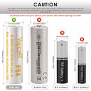 Diagram showing Vapcell F54 voltage range from 4.2V down to 2.5V safe discharge limit.