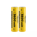 Vapcell F56 21700 5600mAh 12.5A high drain flat top rechargeable battery 2-pack set.