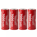 Vapcell K70 26650 7000mAh 15A IMR flat top or button top rechargeable batteries 4-pack.
