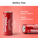 Vapcell K70 26650 flat top battery with a separate magnetic button top adapter attached.